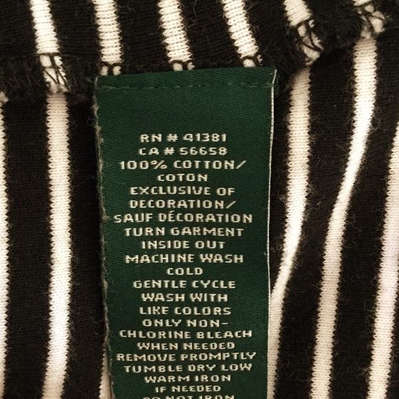 ⛔️SOLD⛔️ LRL Striped B&W Suede Elbow Patch Tee -M - Picture 7 of 8